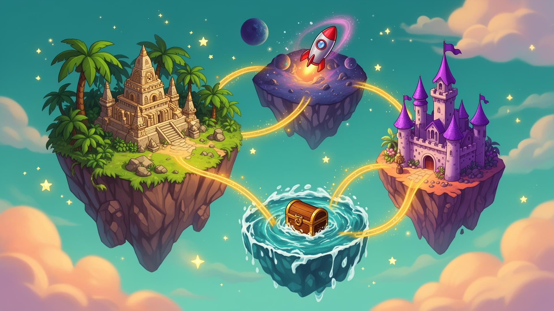 Floating adventure islands map